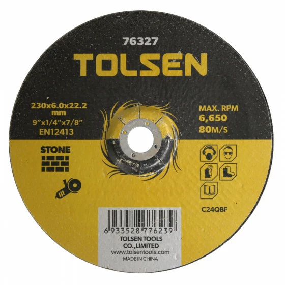 Disque Pierre Dep.230x6x22mm (76327) TOLSEN - 100328 1 Disque Pierre Dep.230x6x22mm (76327) TOLSEN - 100328