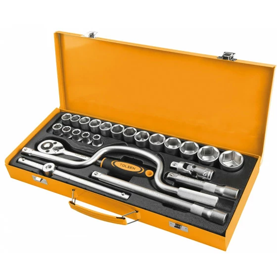 Coffret Metal 24 Pcs Douilles 1/2'' (15141) TOLSEN - 100456 1 Coffret Metal 24 Pcs Douilles 1/2'' (15141) TOLSEN - 100456