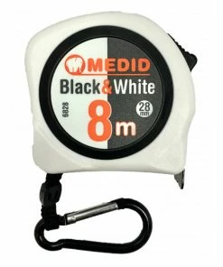 Mesure à Ruban Blanc Black & White 8m 28mm MEDID - 6828