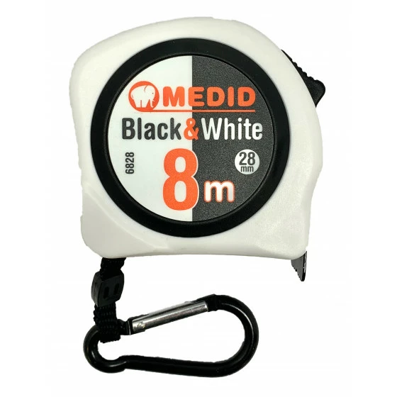 Mesure à Ruban Blanc Black & White 8m 28mm MEDID - 6828 1 Mesure à Ruban Blanc Black & White 8m 28mm MEDID - 6828